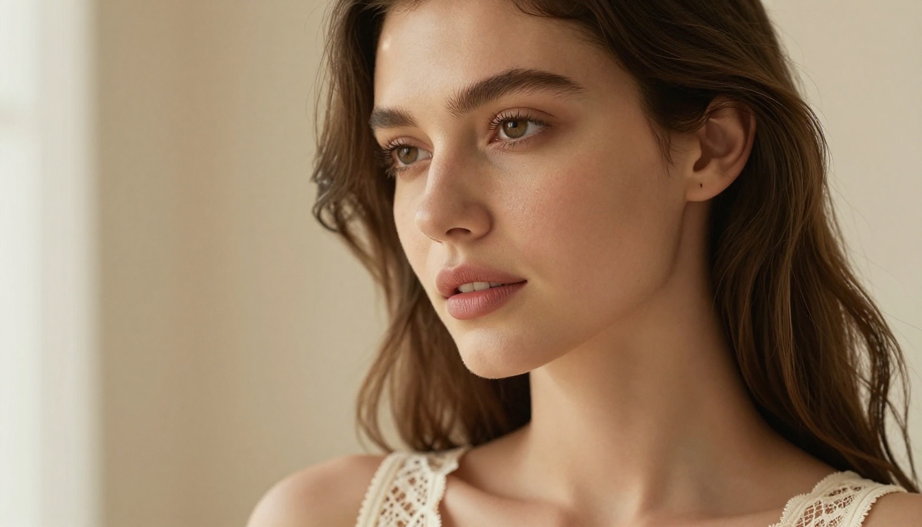 Close-up portrait showing skin texture and lighting quality achievable with modern AI generators Close-up portrait showing skin texture and lighting quality achievable with modern AI generators