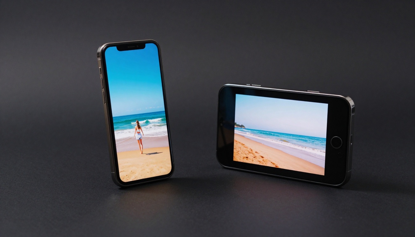Dual smartphone screens showing AI-generated content side by side for model comparison Dual smartphone screens showing AI-generated content side by side for model comparison