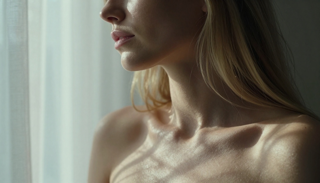 Soft morning light portrait of a woman with natural skin, warm sunbeams, close-up photorealistic Soft morning light portrait of a woman with natural skin, warm sunbeams, close-up photorealistic