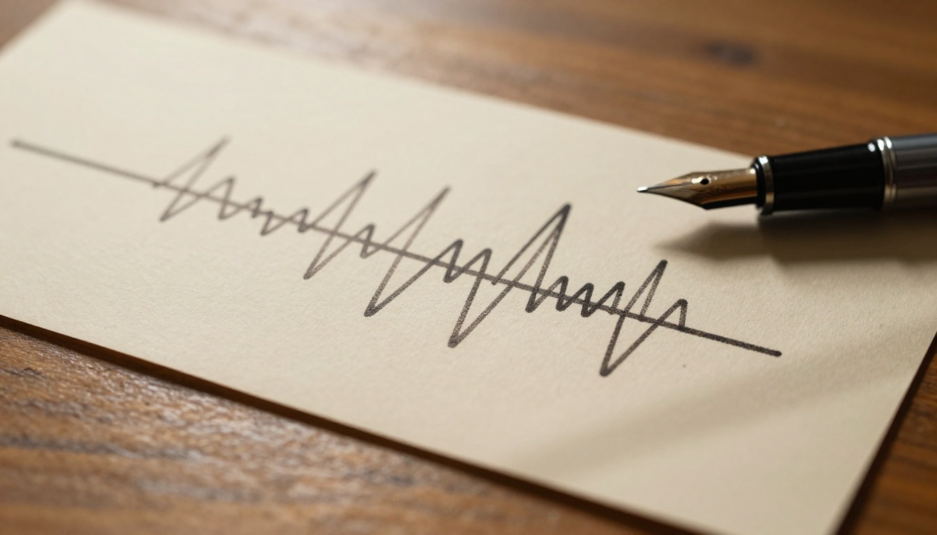Macro close-up of audio waveform printed on cream paper