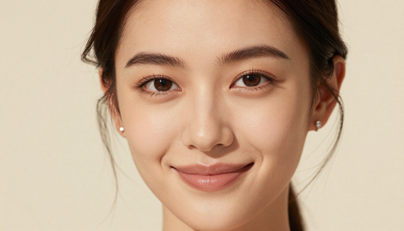 Close-up portrait of strikingly beautiful woman with enigmatic expression