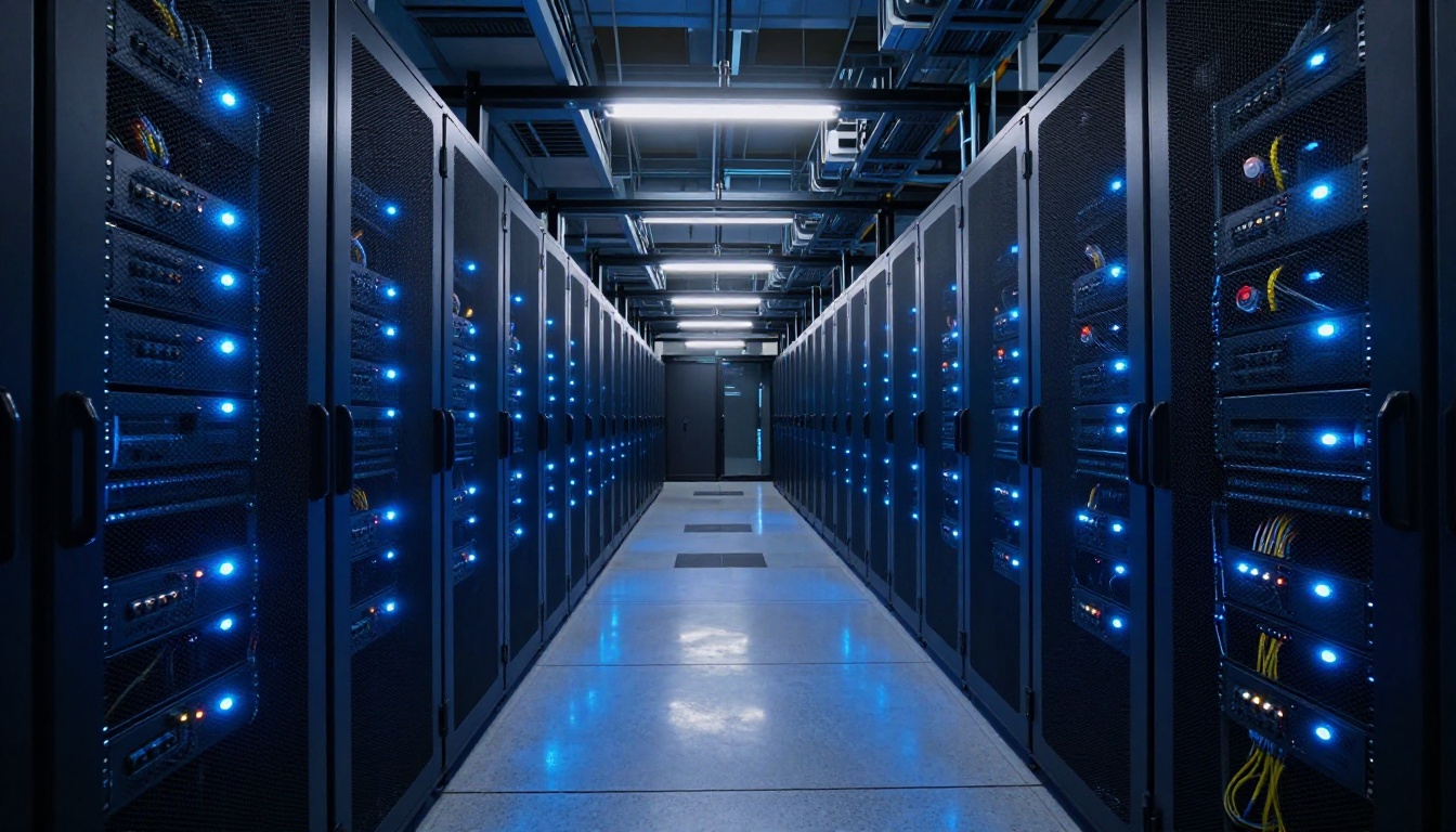 Data center infrastructure powering AI video models
