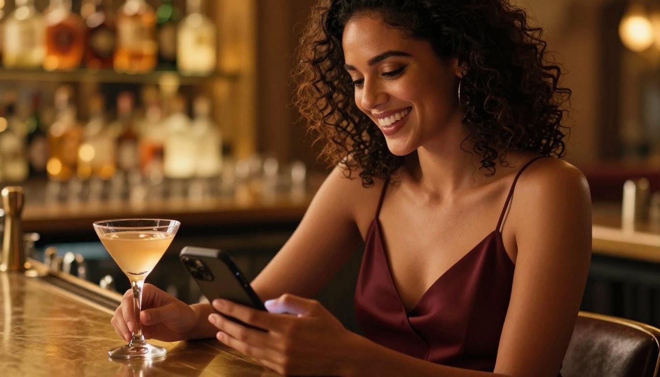 Woman with elegant evening look, warm light