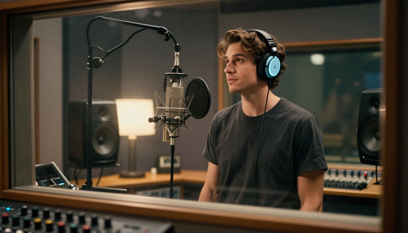 Recording booth studio shot