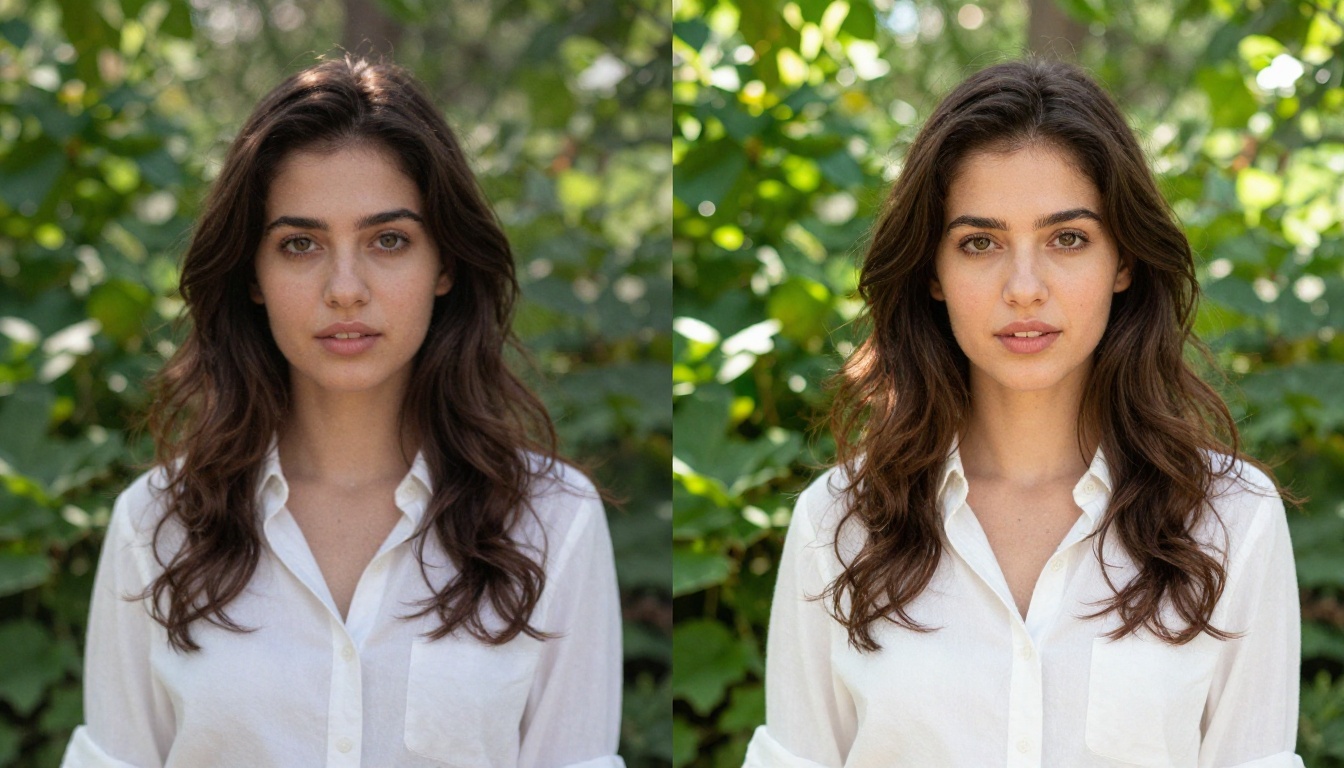 Before and after AI restoration comparison