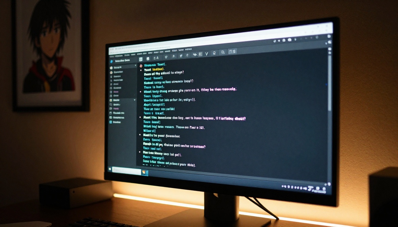 Monitor screen showing a roleplay chat conversation interface
