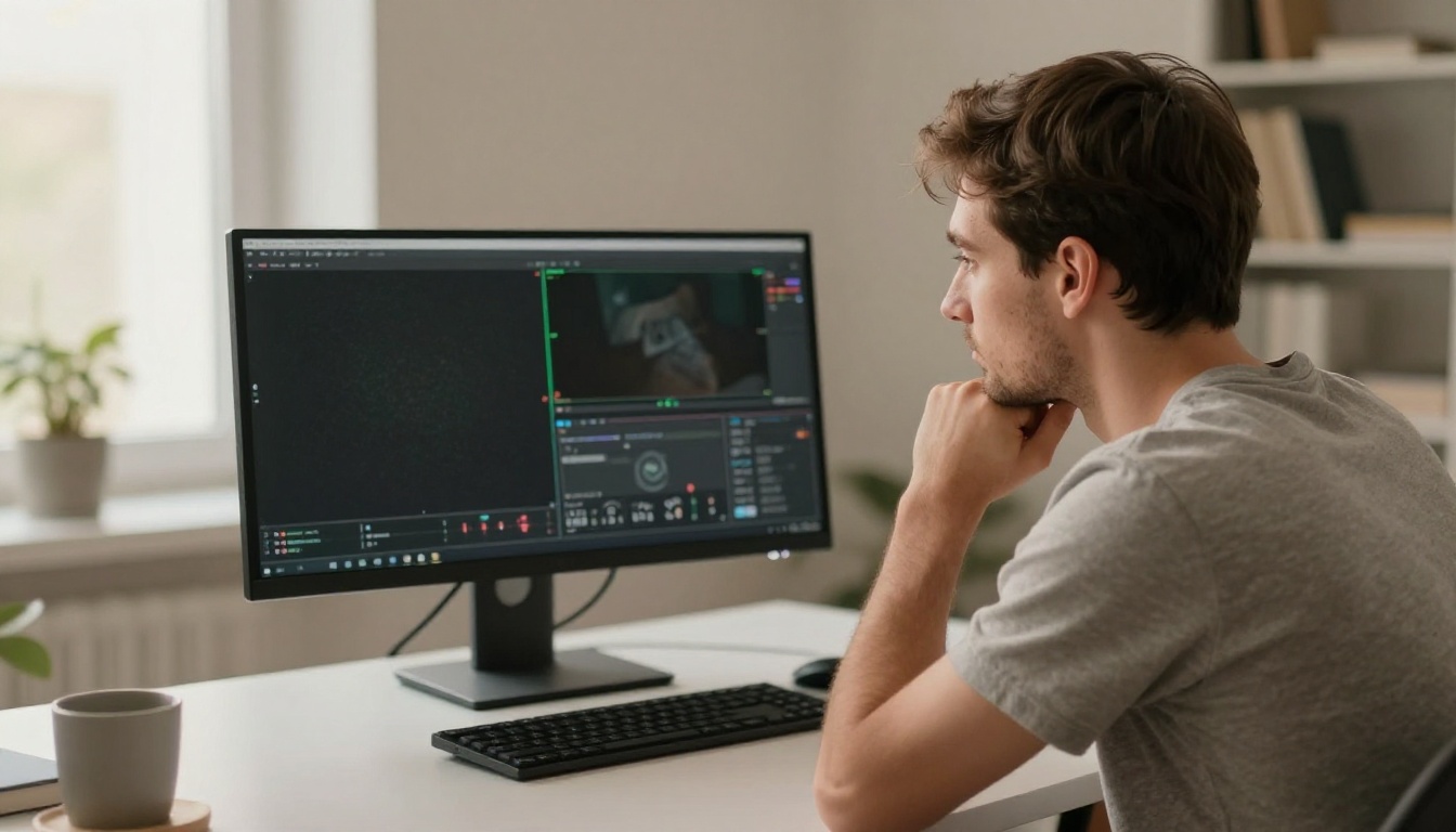 Comparing AI video quality side by side on a monitor