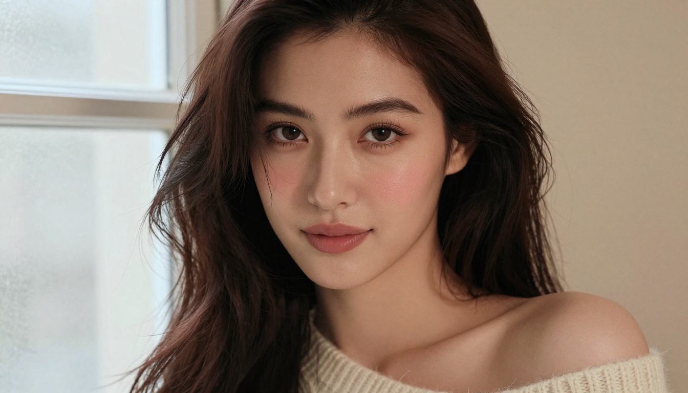 AI girlfriend close-up beauty portrait