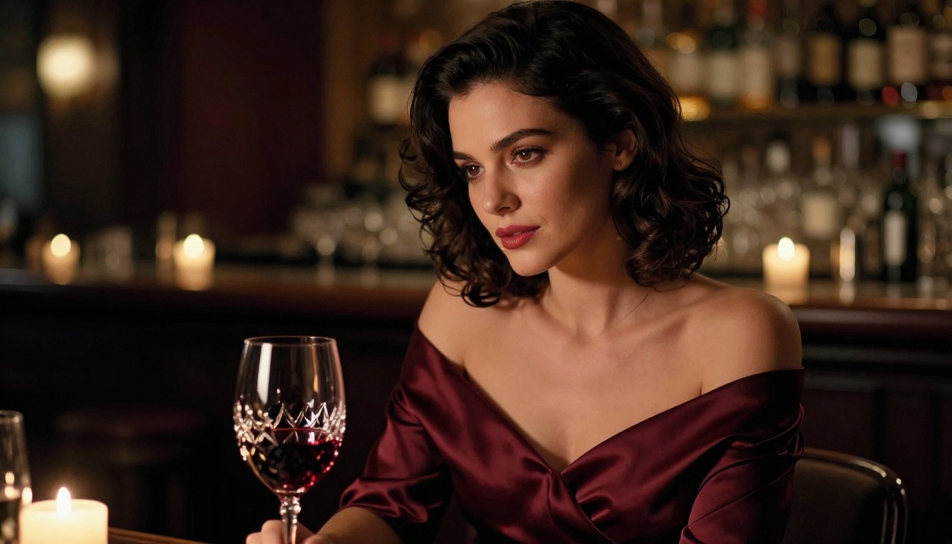 AI girlfriend elegant candlelit evening portrait