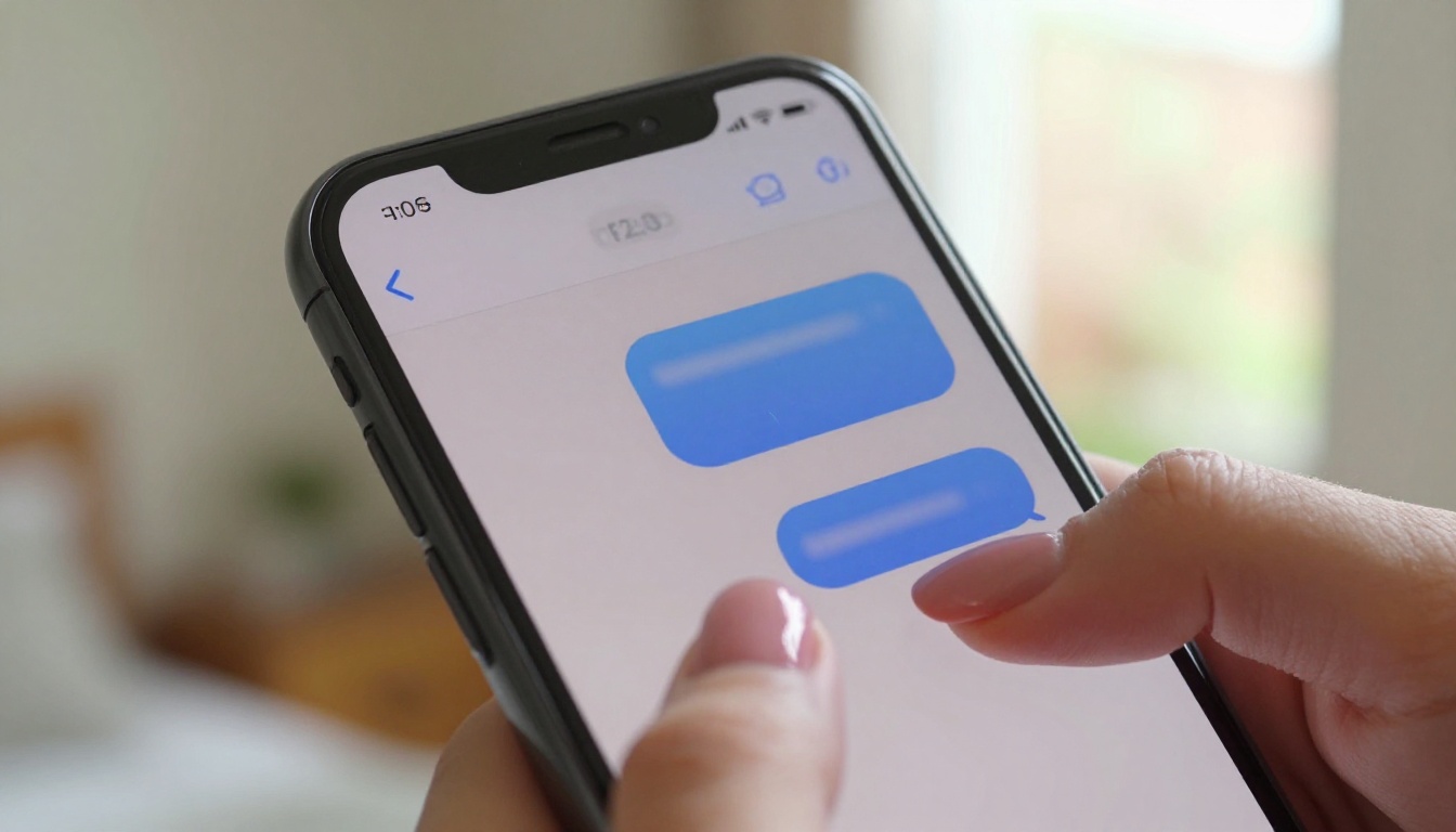 Close-up of smartphone screen showing an intimate AI chat conversation