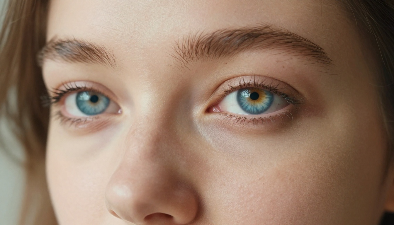 AI waifu with striking heterochromia eyes, close-up portrait AI waifu with striking heterochromia eyes, close-up portrait