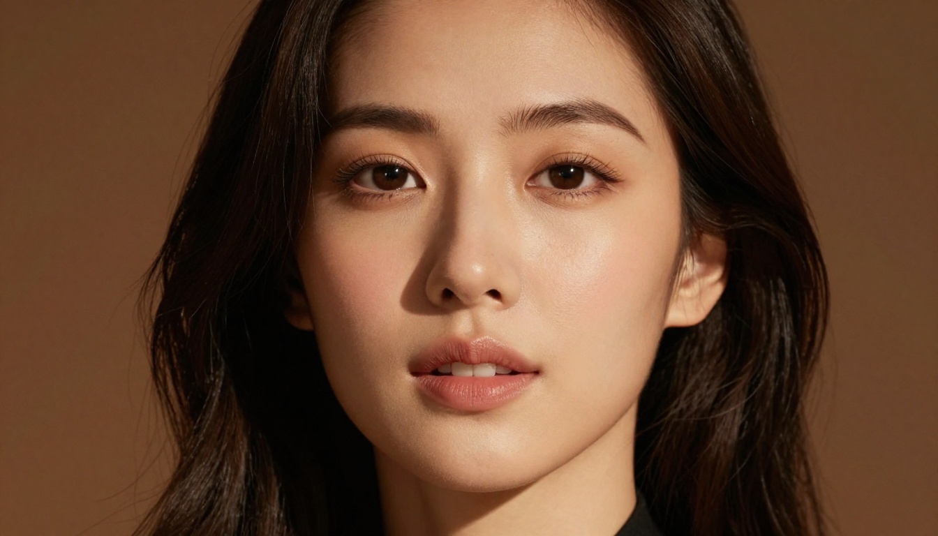 Close-up portrait of a beautiful woman with alluring expression