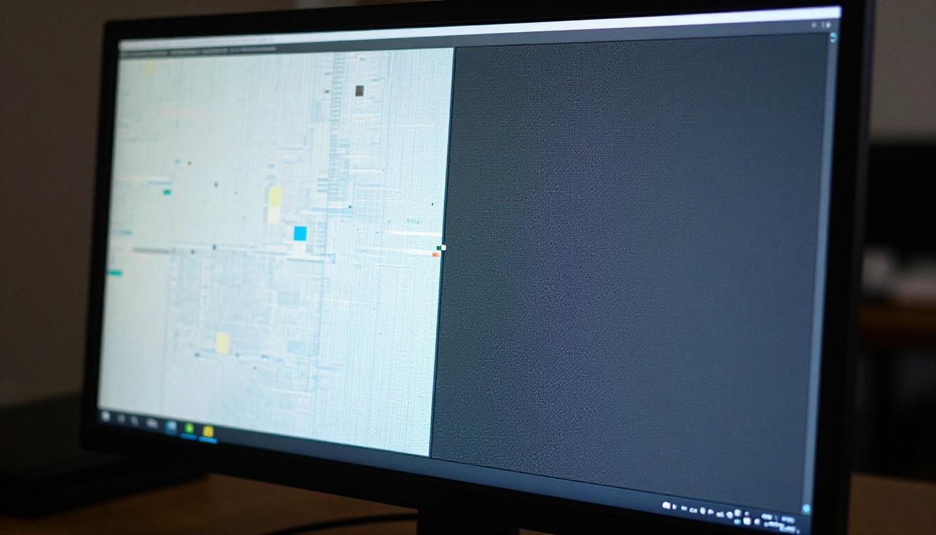 Split-screen comparison showing blurry vs sharp 4K video frames on a professional monitor