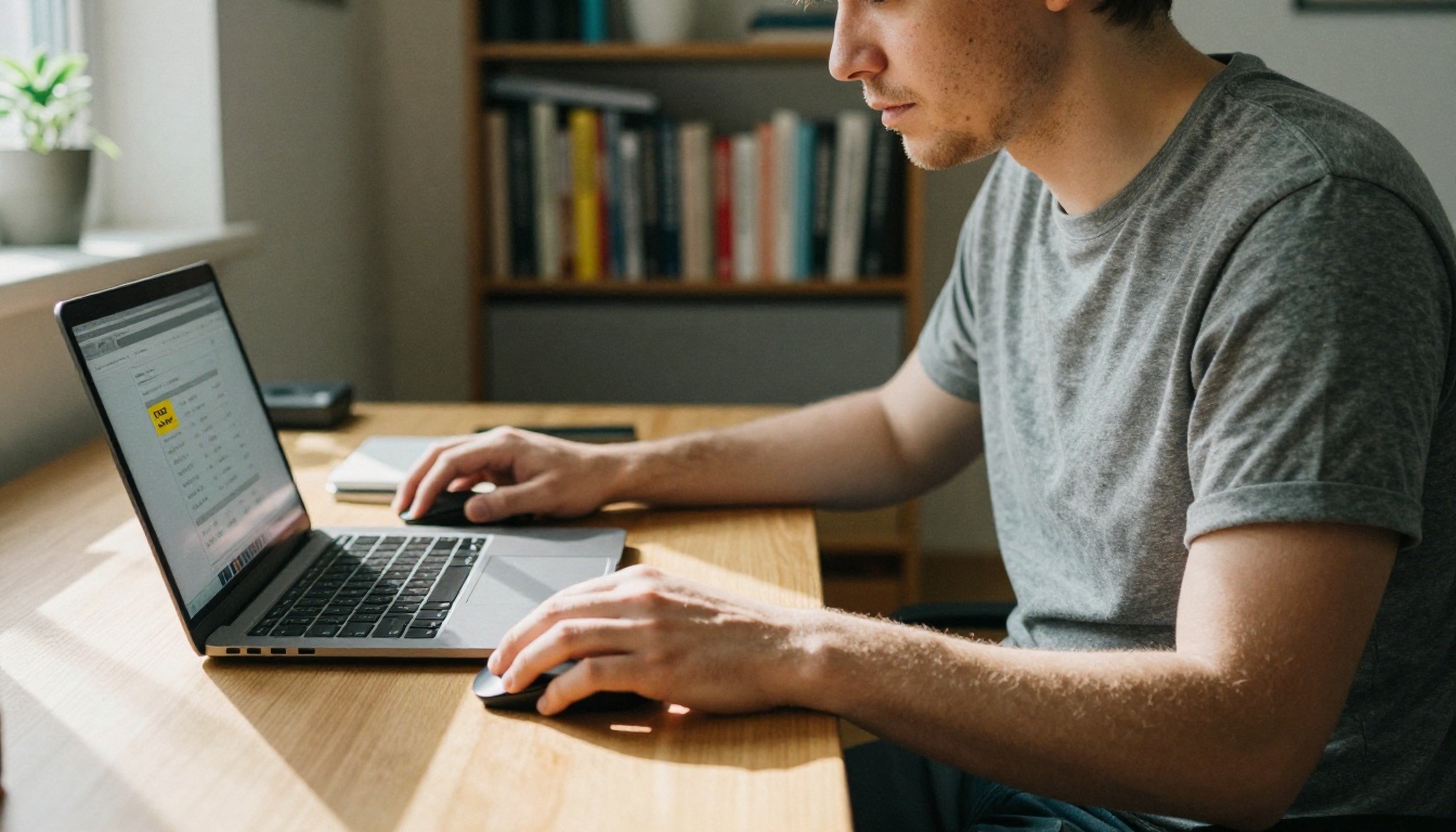 Man reviewing pricing plans on his laptop at home Man reviewing pricing plans on his laptop at home
