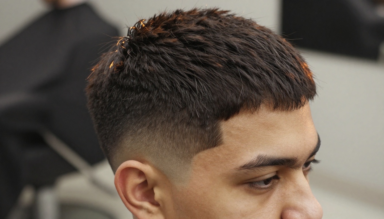 Portrait of young man with short textured hair showing individual follicle and strand clarity in natural light Portrait of young man with short textured hair showing individual follicle and strand clarity in natural light