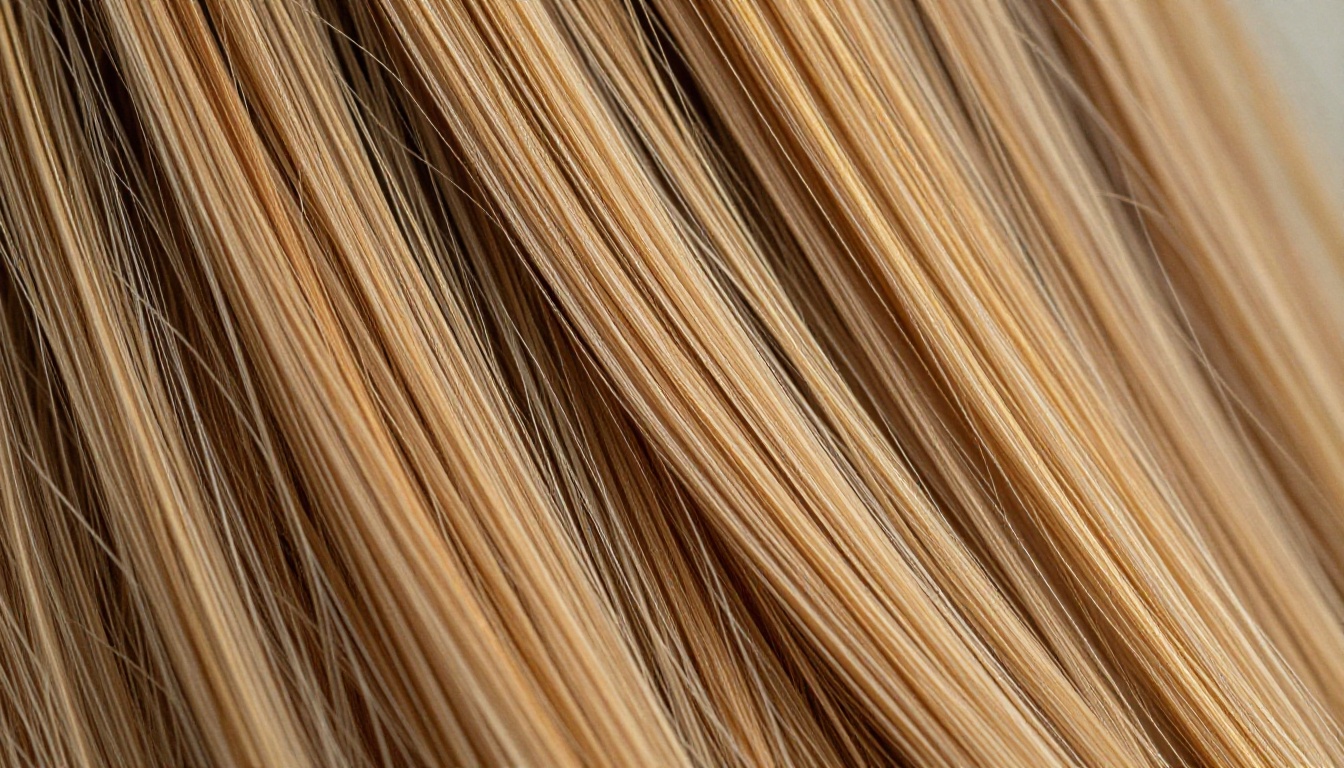Ultra-close macro detail of individual hair strands showing cuticle scale surface texture in morning window light Ultra-close macro detail of individual hair strands showing cuticle scale surface texture in morning window light