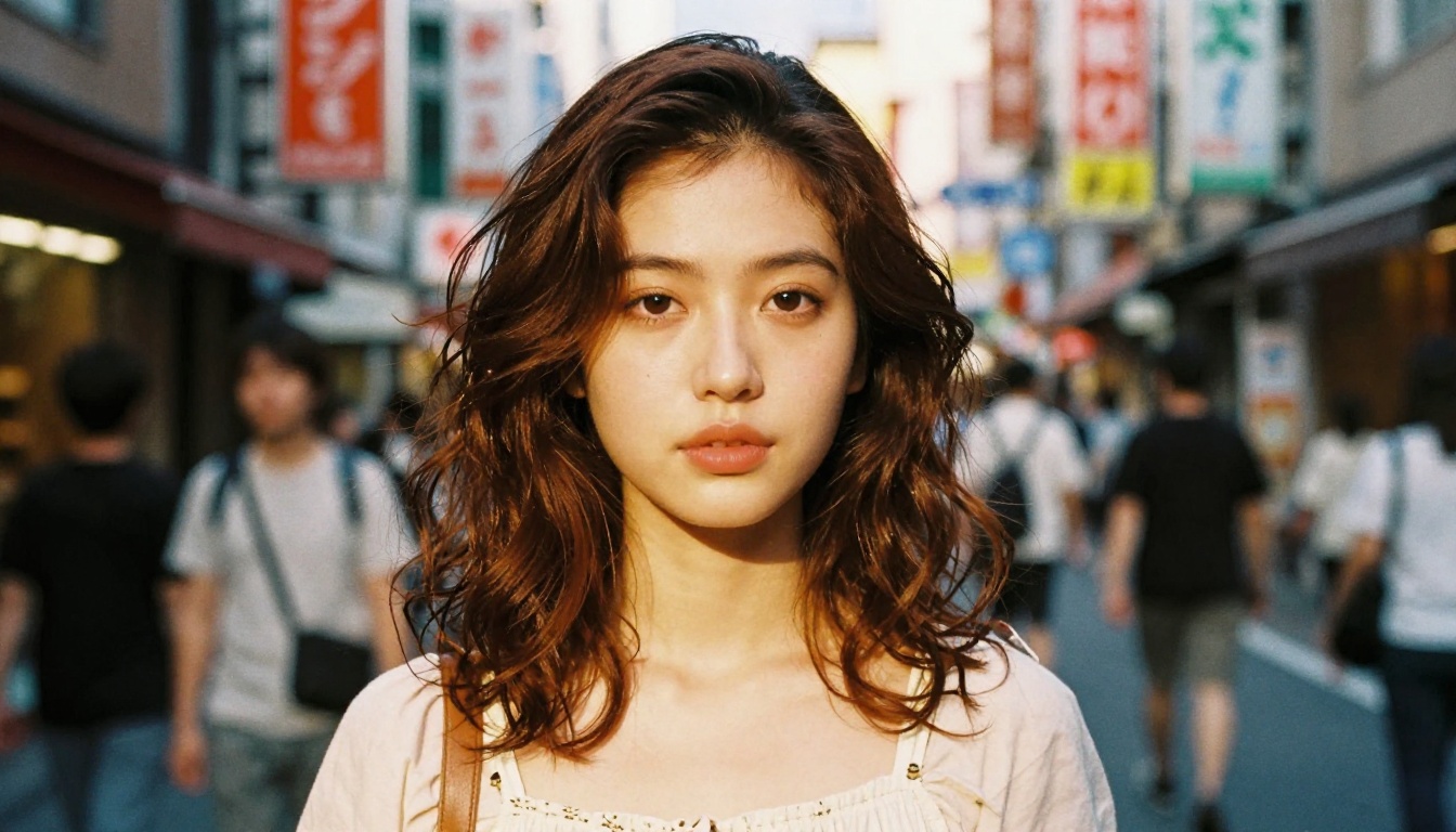 Anime girl portrait in Harajuku Tokyo street
