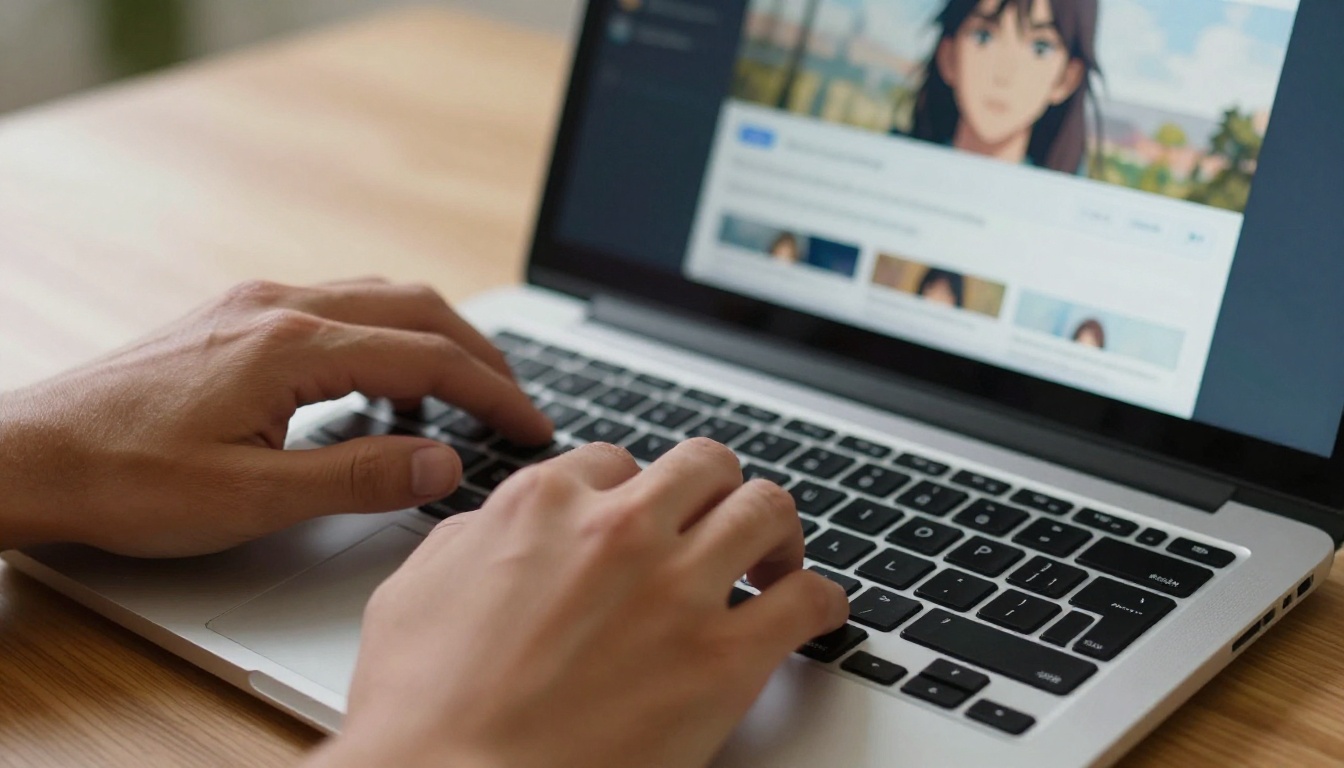 AI waifu generation setup on laptop