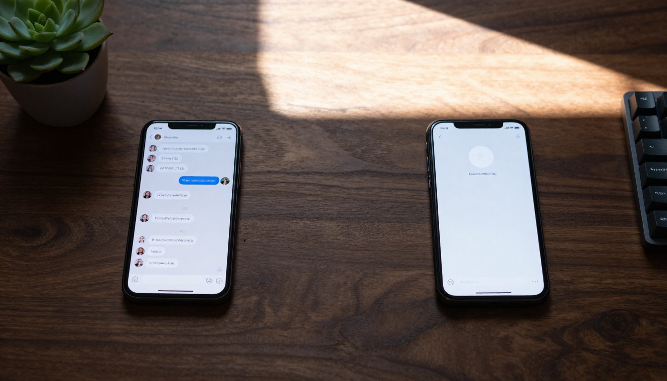 Two smartphones showing AI chat interfaces side by side