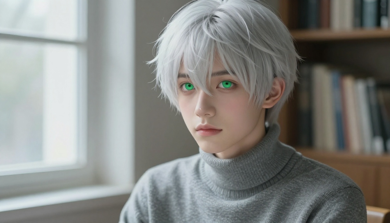 Pale ivory skin tone portrait with cool northern light