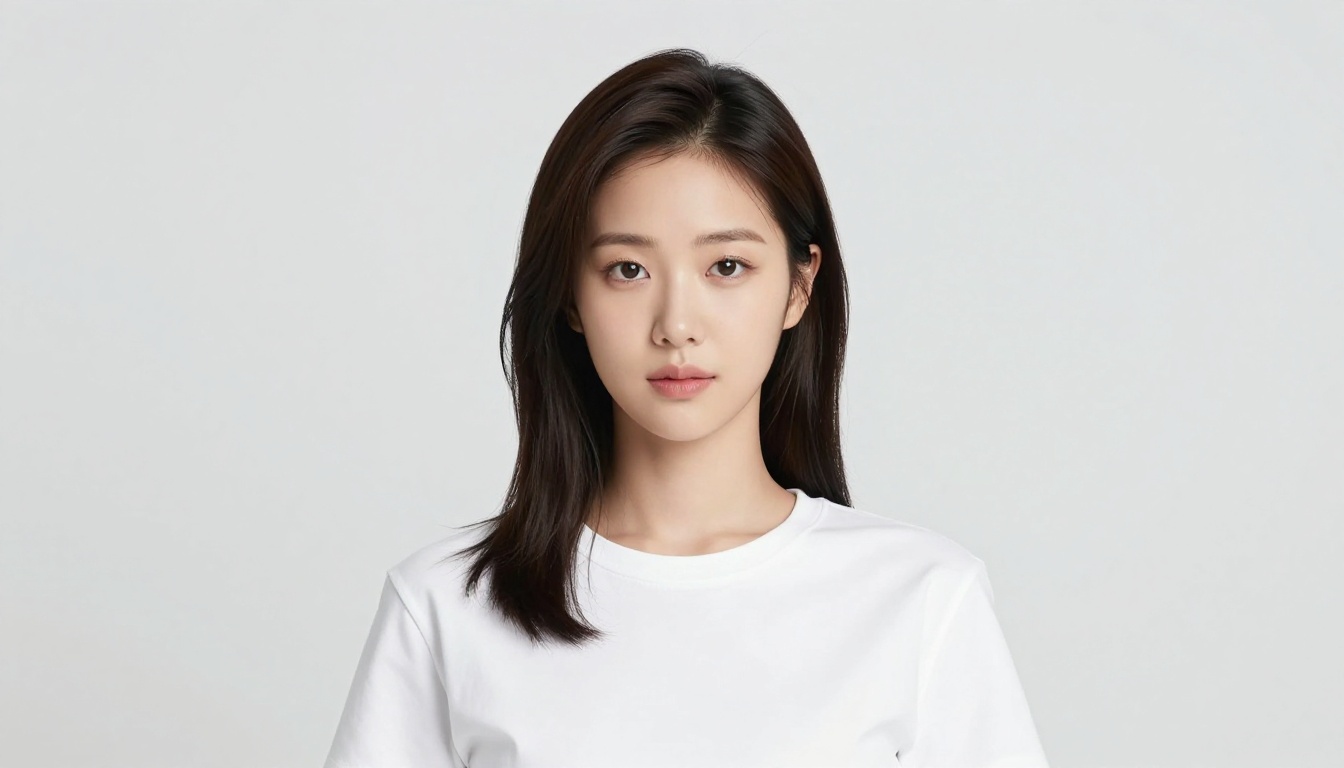 Studio portrait against pure white seamless backdrop demonstrating clean background isolation for AI anime portrait editing Studio portrait against pure white seamless backdrop demonstrating clean background isolation for AI anime portrait editing