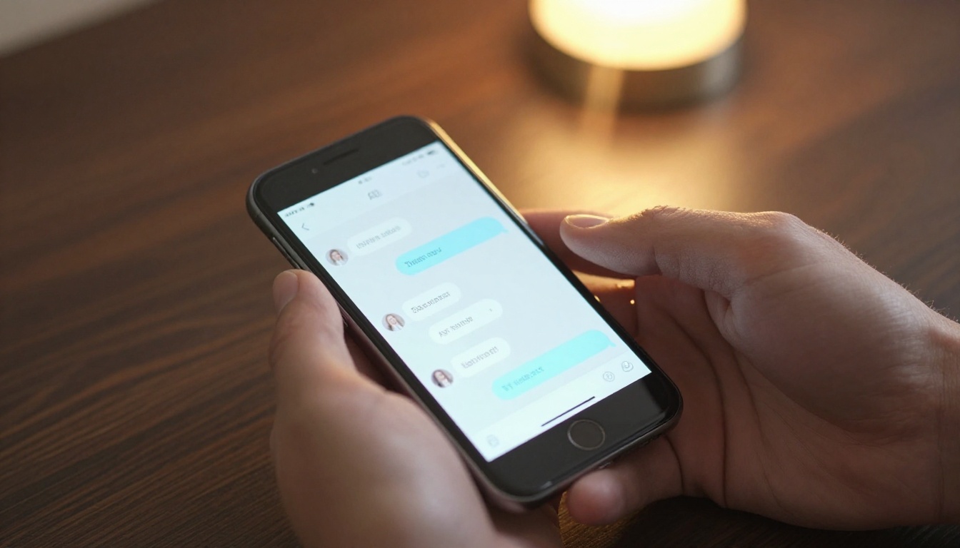 Person chatting with AI companion on phone