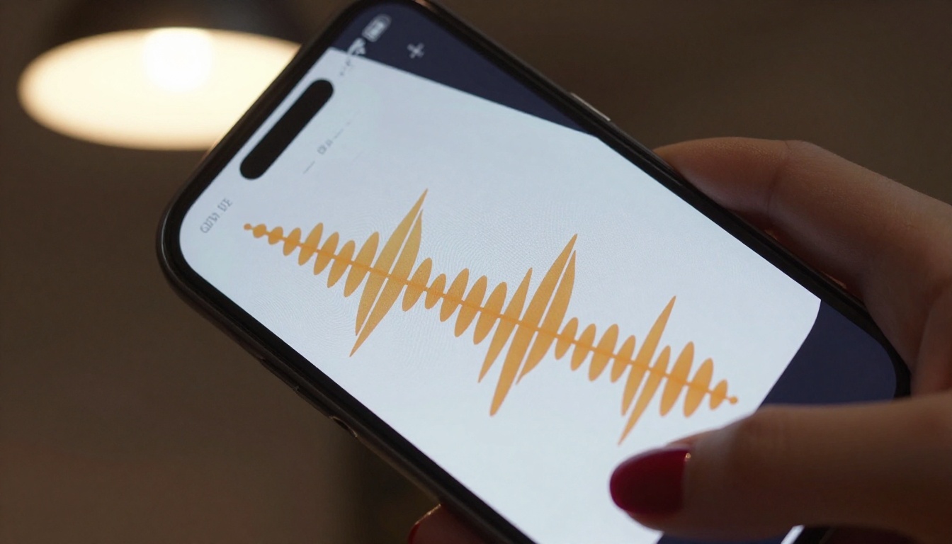 TTS waveform visualization on smartphone screen