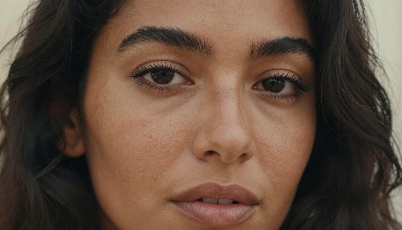 Latina woman by apartment window in soft morning light, photorealistic portrait