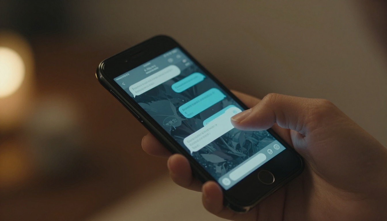Smartphone displaying chat conversation interface