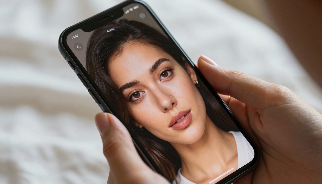 AI companion video call on smartphone screen