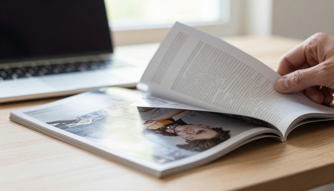 Page turning on a glossy magazine Page turning on a glossy magazine