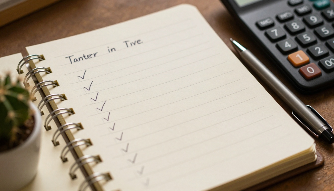 Notebook with a handwritten feature comparison checklist Notebook with a handwritten feature comparison checklist
