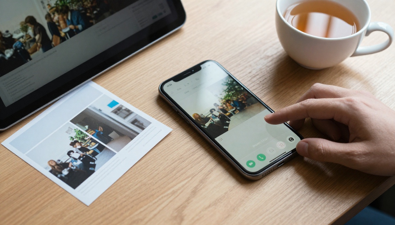 A smartphone and tablet displaying flipbook pages A smartphone and tablet displaying flipbook pages
