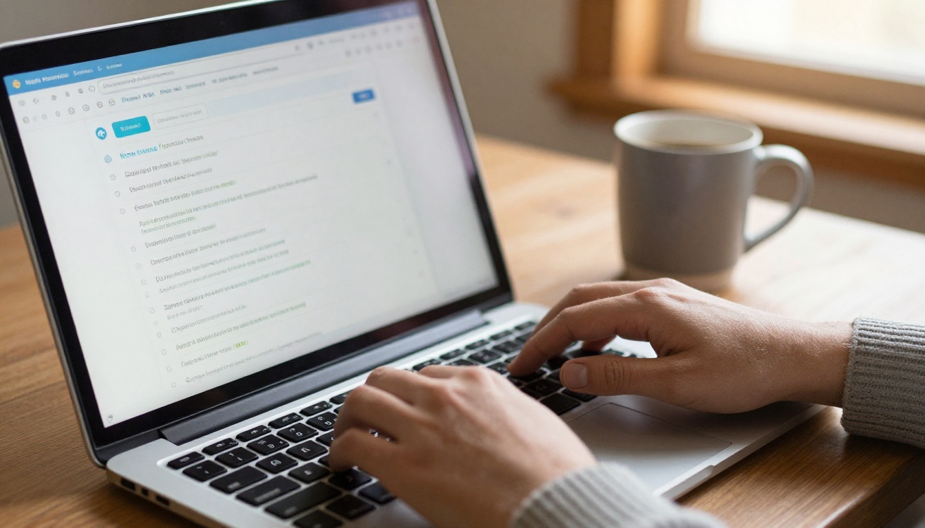 Freelancer browsing a WordPress plugin list on a laptop Freelancer browsing a WordPress plugin list on a laptop