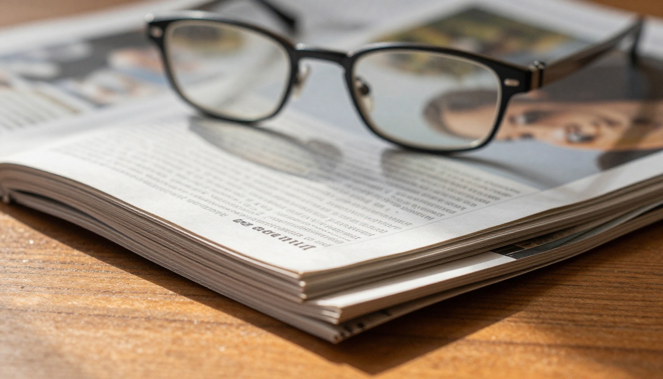 Macro photo of magazine pages mid turn on a wooden table Macro photo of magazine pages mid turn on a wooden table