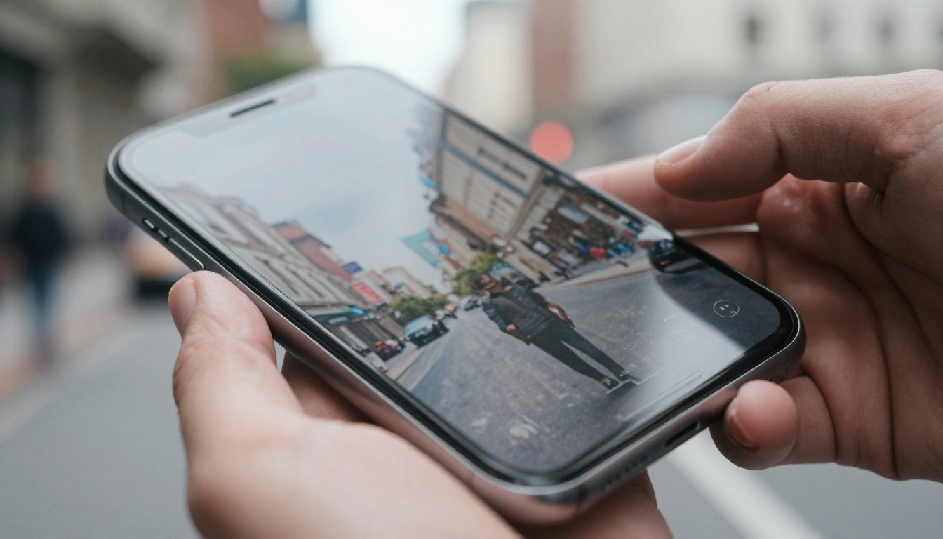 Hand holding a smartphone showing a flipbook style magazine Hand holding a smartphone showing a flipbook style magazine
