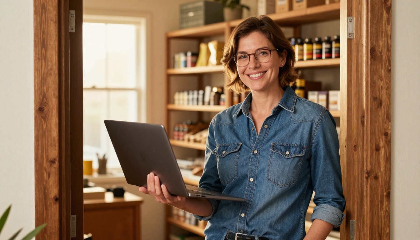 A small business owner making a decision