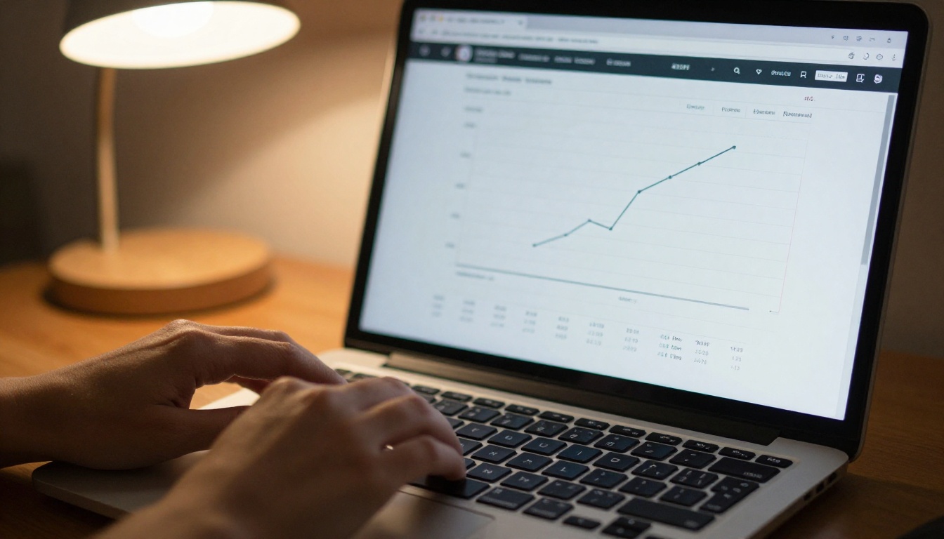 Laptop screen showing a plain analytics dashboard