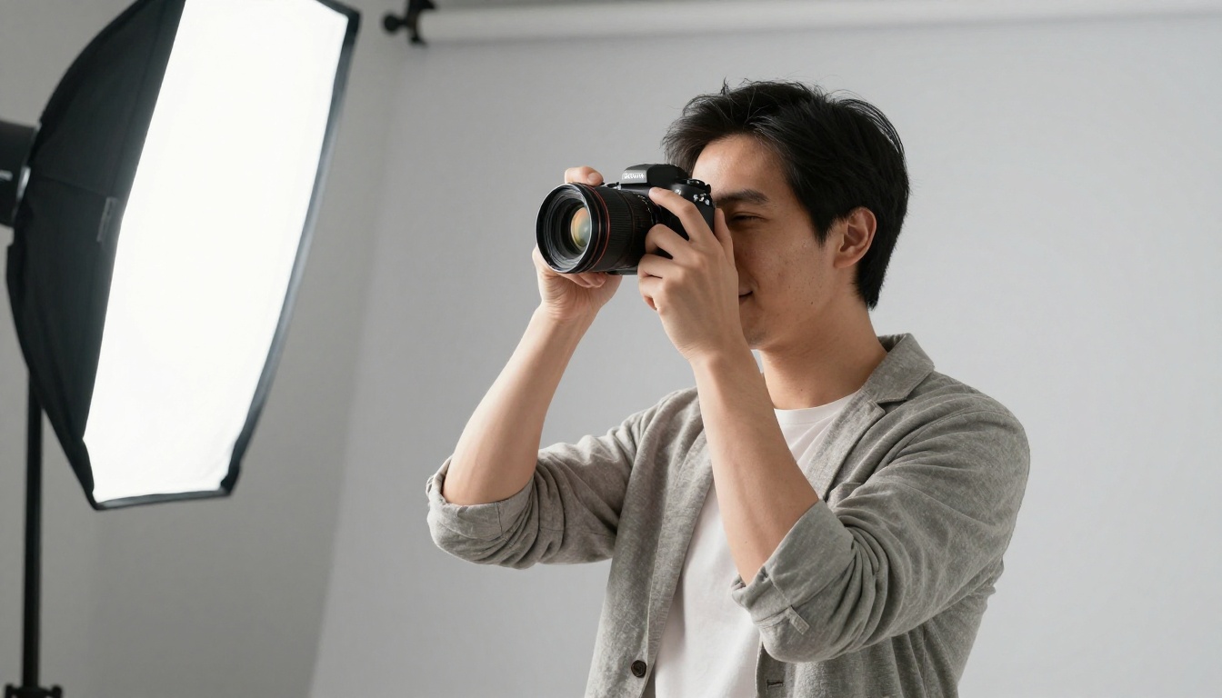 A founder at a press headshot session