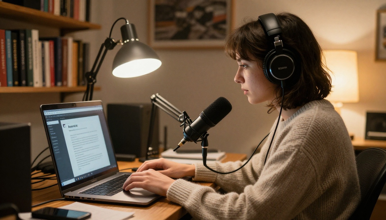 A podcast host writing a pitch email