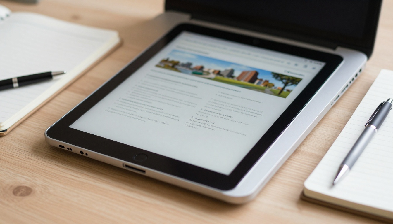 A laptop showing an interactive page-turning publication A laptop showing an interactive page-turning publication