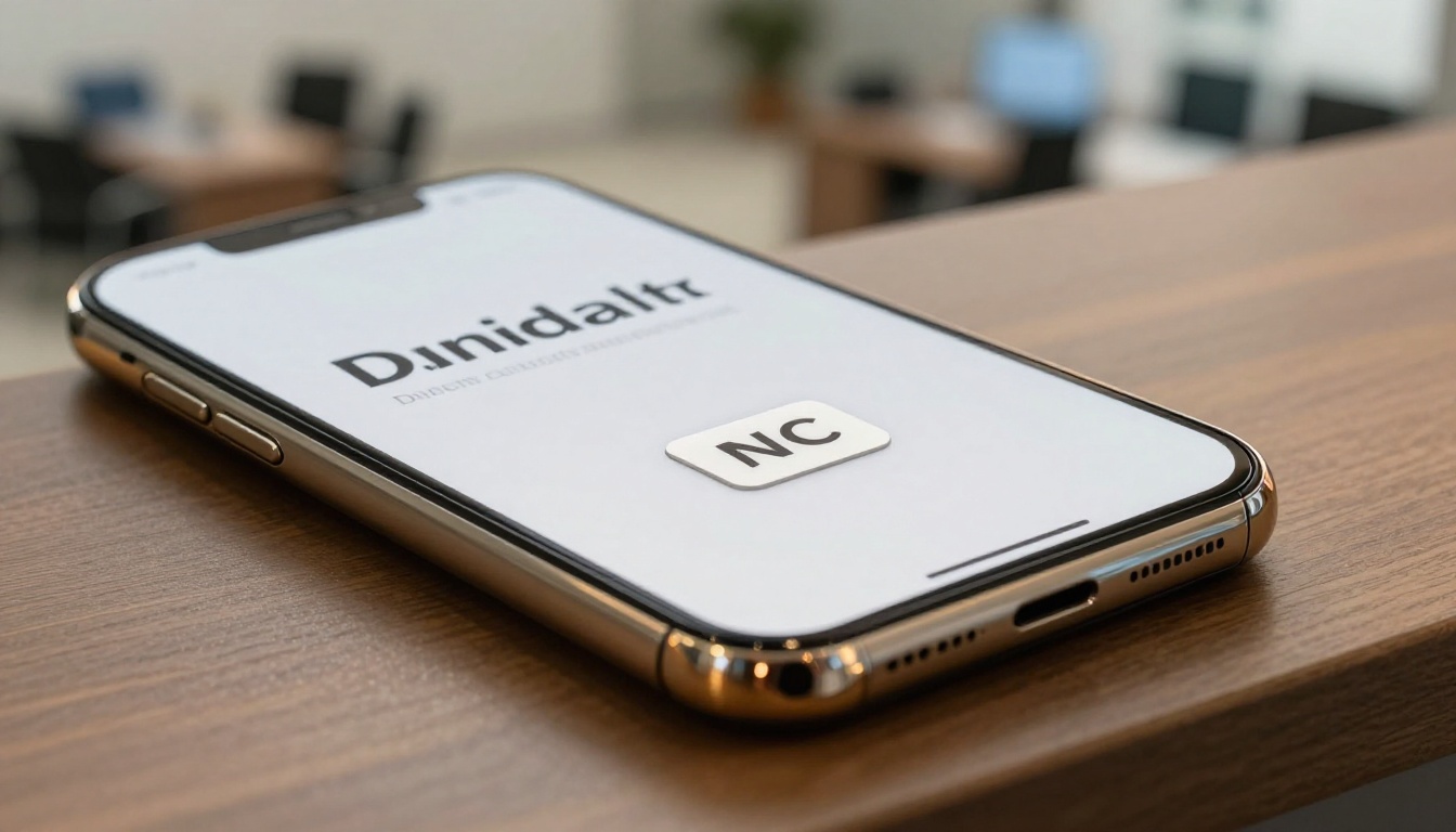 Smartphone tapping an NFC tag embedded in a printed brochure