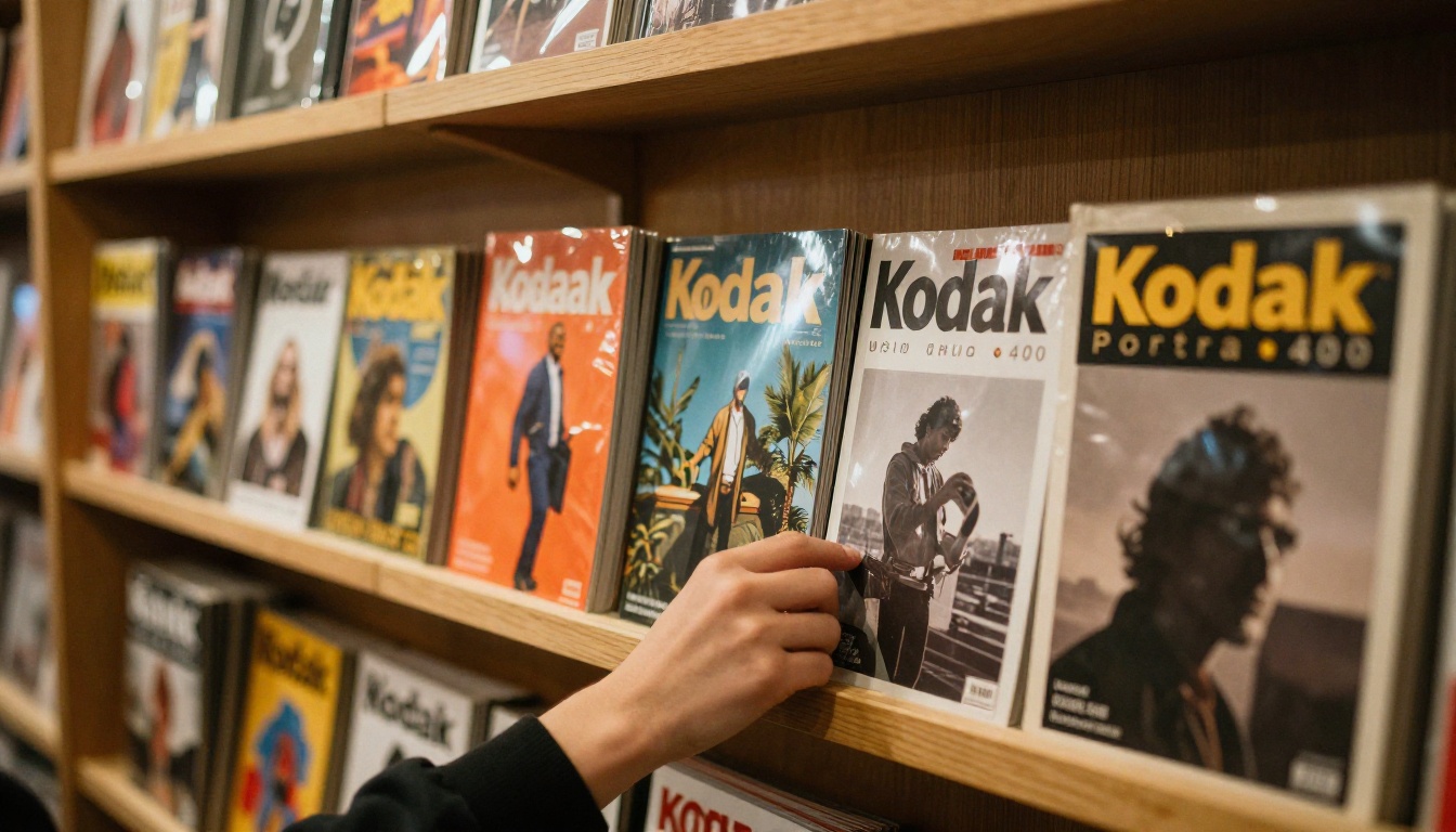 A wall of independent magazines on a bookstore shelf