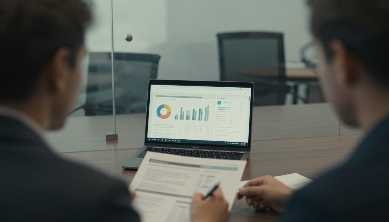Marketing manager reviewing a printed analytics report