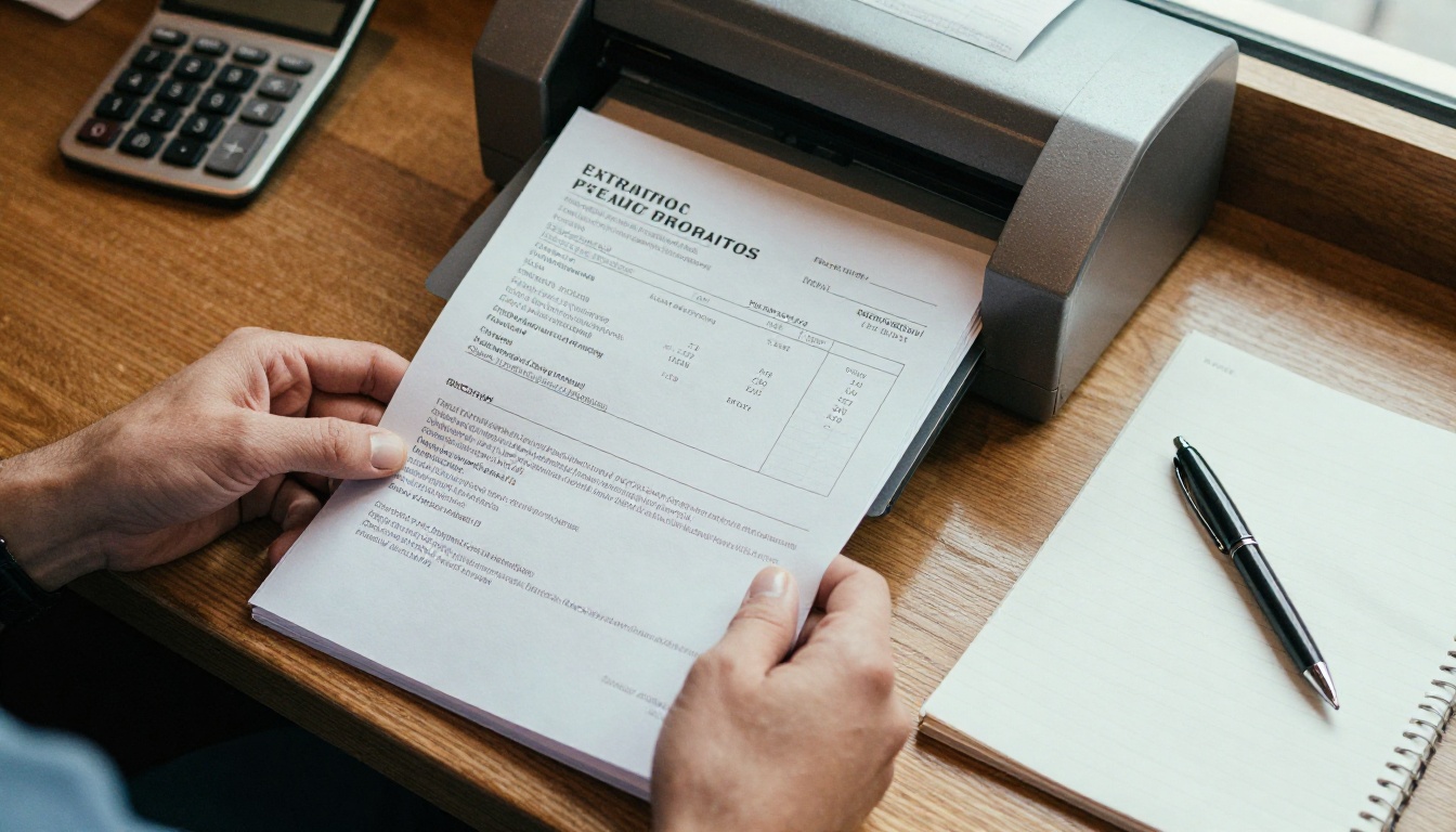 Restaurant owner holding a stack of freshly printed paper menus next to a printing invoice Restaurant owner holding a stack of freshly printed paper menus next to a printing invoice