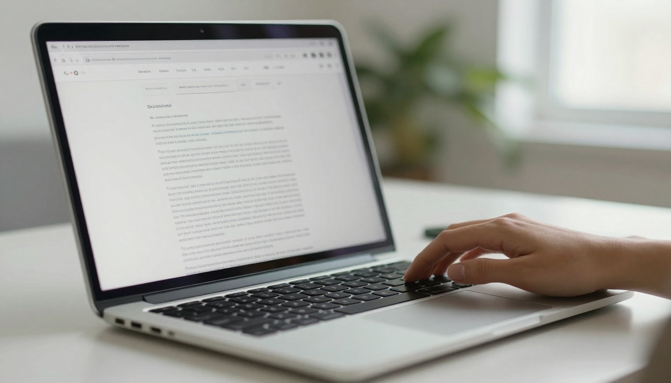 Close-up of a laptop screen showing a website with an embedded document