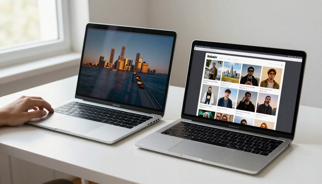 MacBook and iPad side by side showing the same digital publication MacBook and iPad side by side showing the same digital publication