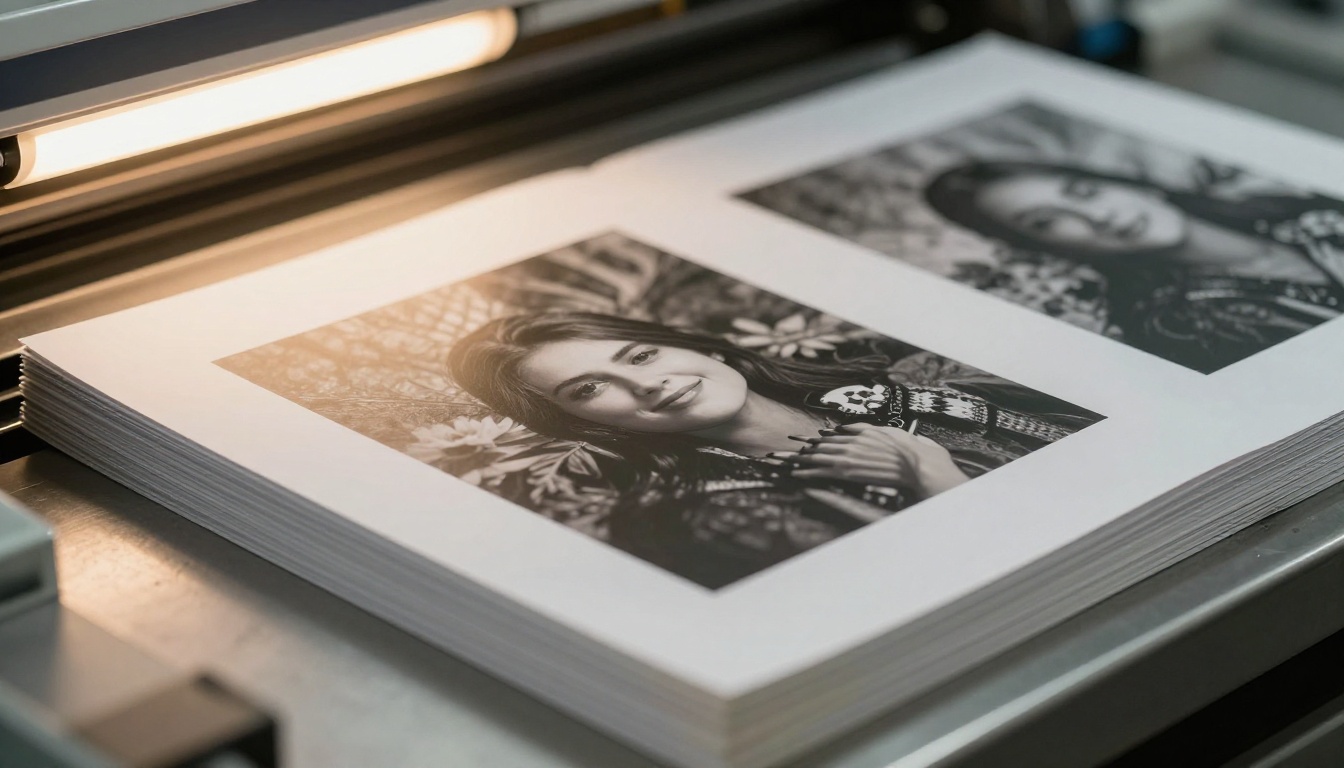 Digital printing press producing book pages Digital printing press producing book pages