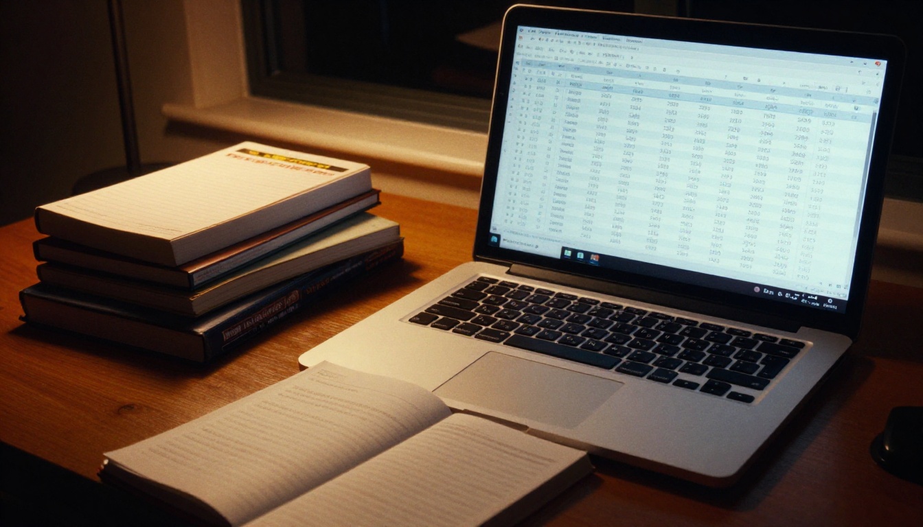 Royalty figures on a laptop beside a stack of books Royalty figures on a laptop beside a stack of books