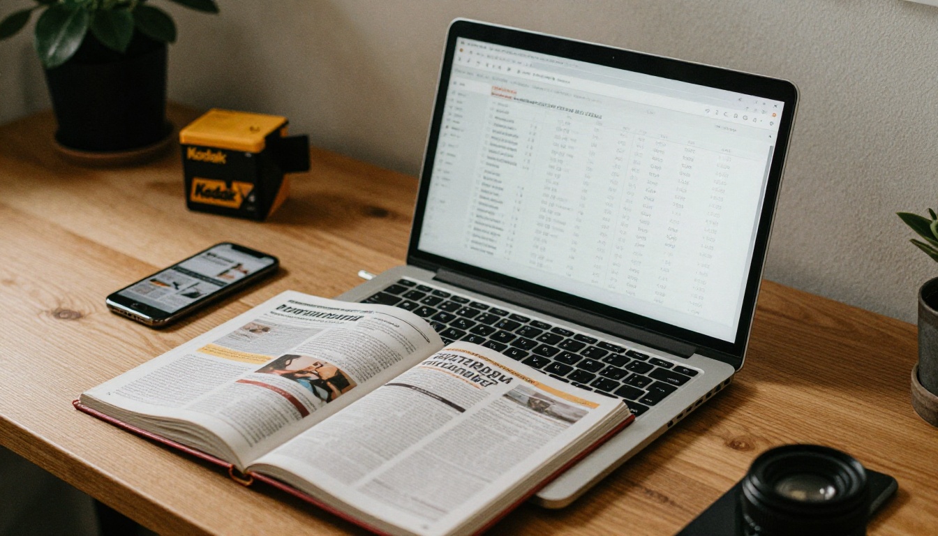 Entrepreneur reviewing analytics for a published digital magazine